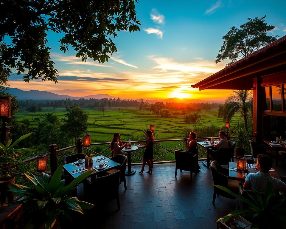 Are there Ubud restaurants with sunset views?