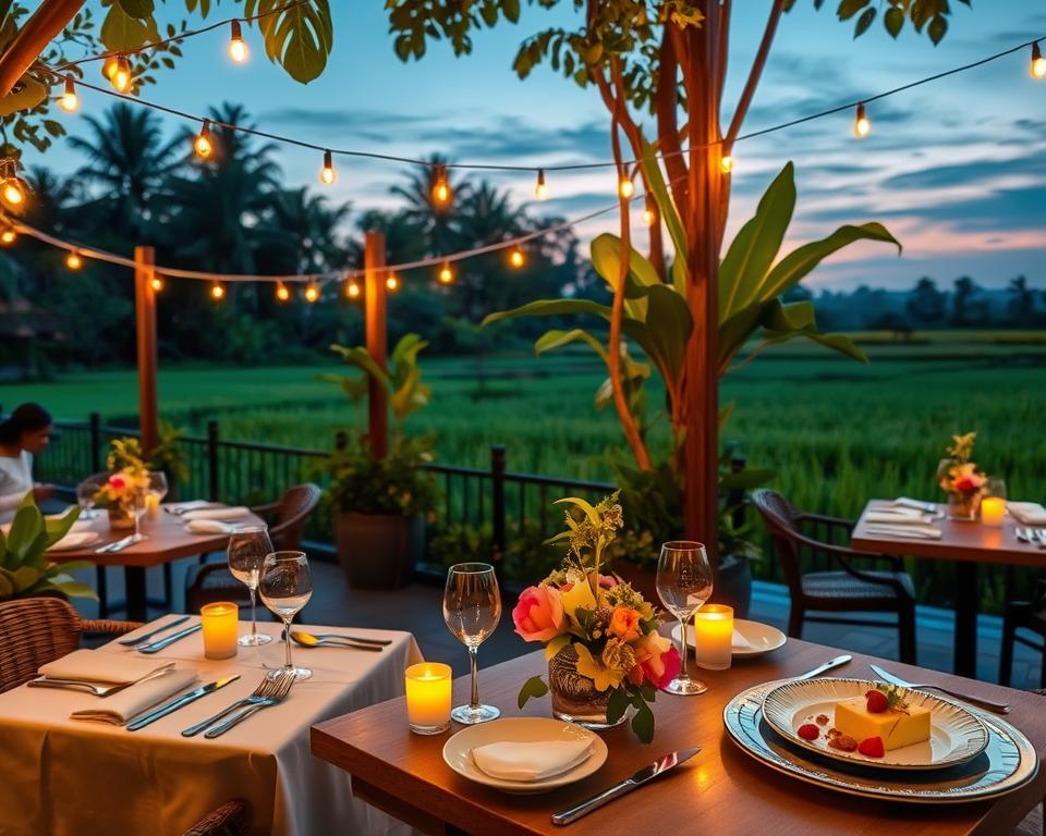 Are there any French restaurants in Ubud with a romantic setting?