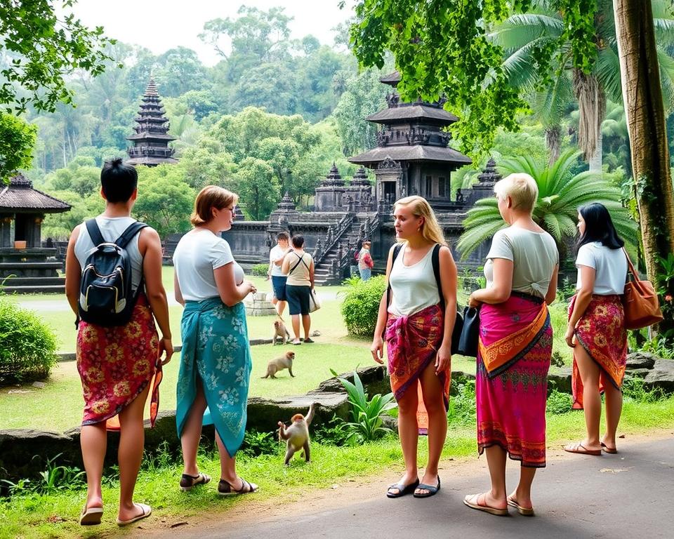 Are there any clothing restrictions at the Ubud Monkey Forest?