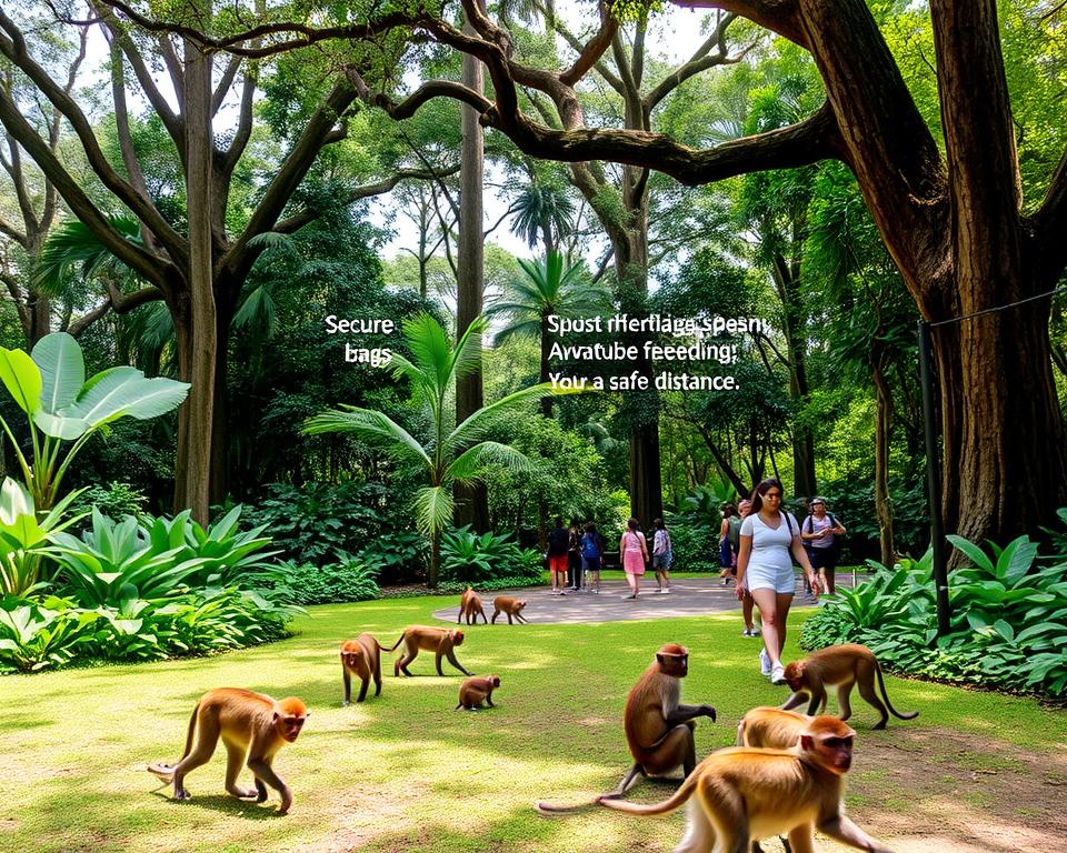 Are there safety rules for visiting the Ubud Monkey Forest?