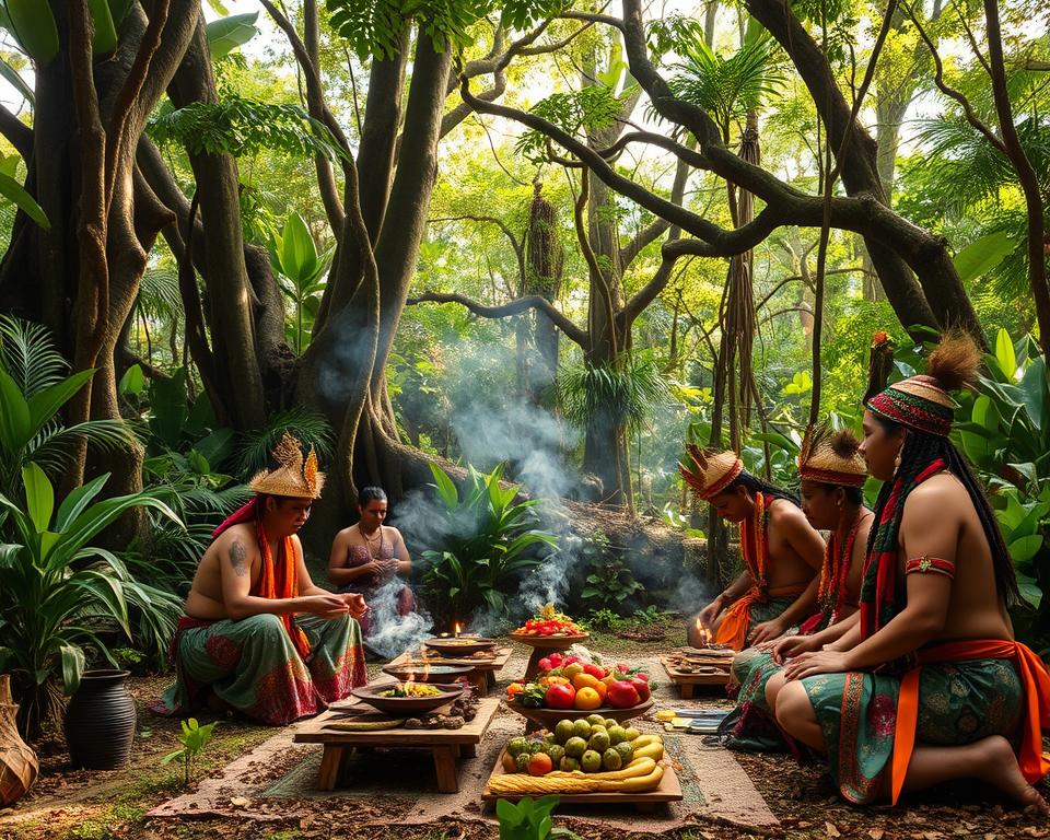 Balinese shamanism rituals in nature