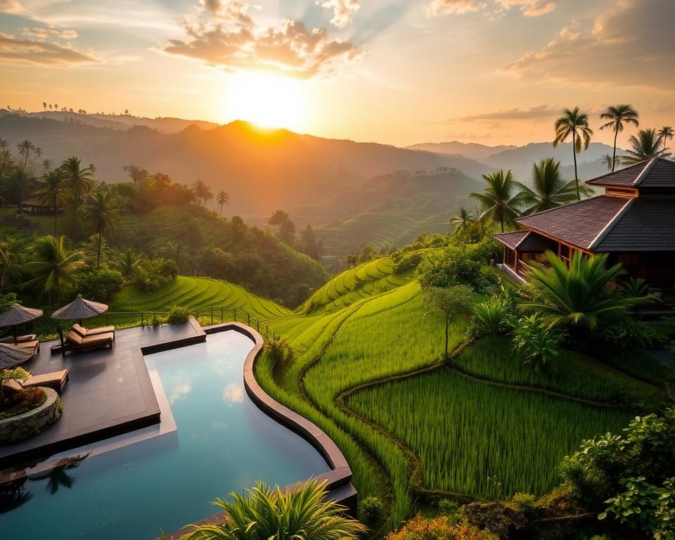 Balinese villas with scenic Ubud views