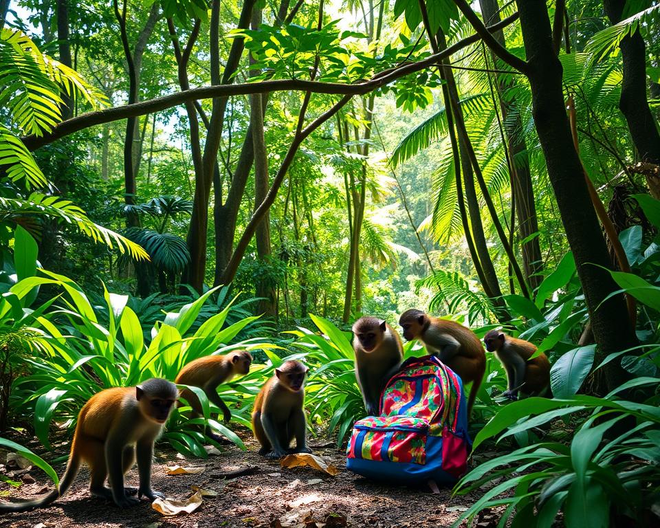 Can you take a bag to the Monkey Forest?