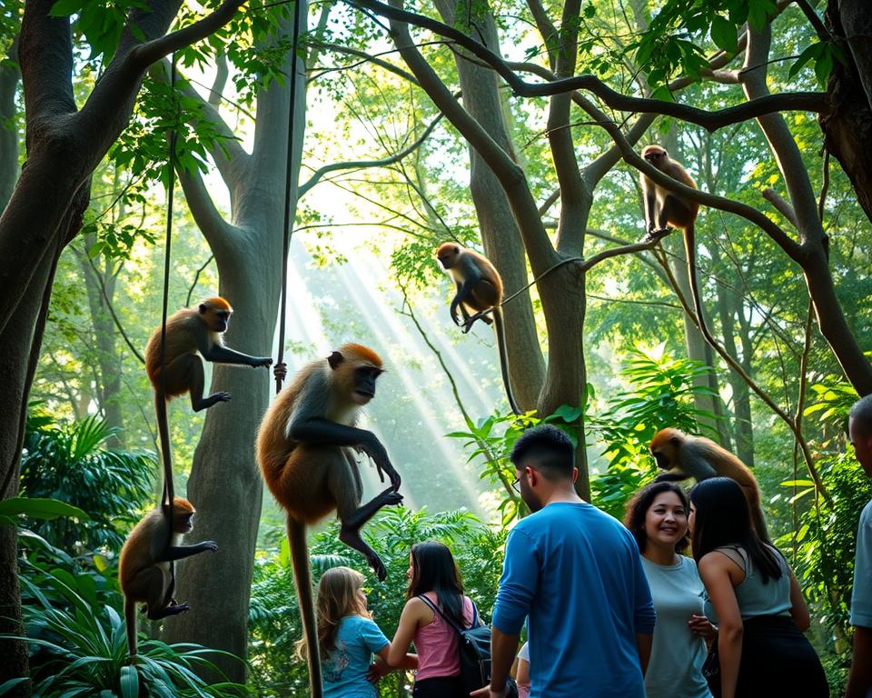 Can you touch the monkeys at Monkey Forest?