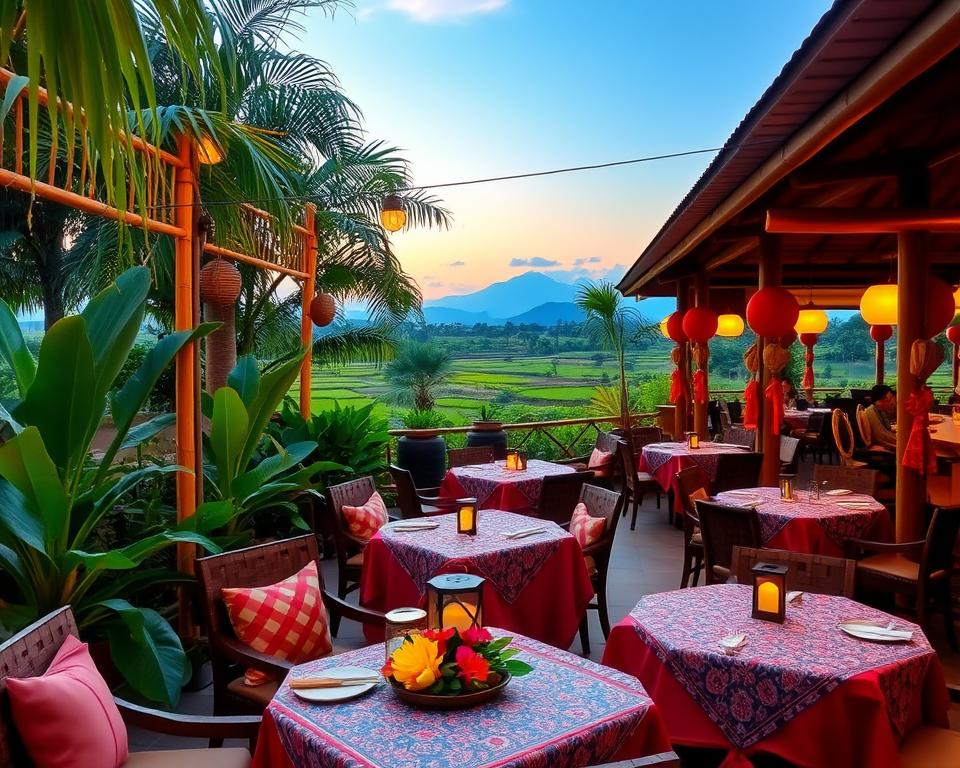 Do Indonesian restaurants in Ubud offer outdoor seating?