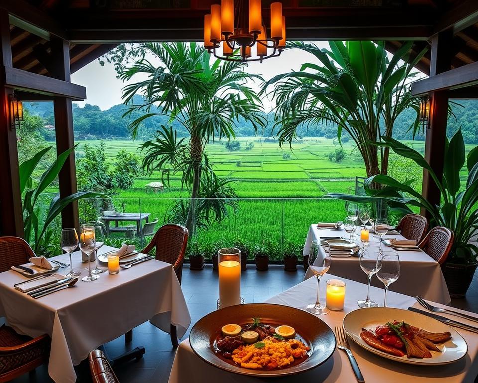 How much does a meal cost at high-end Italian restaurants in Ubud?