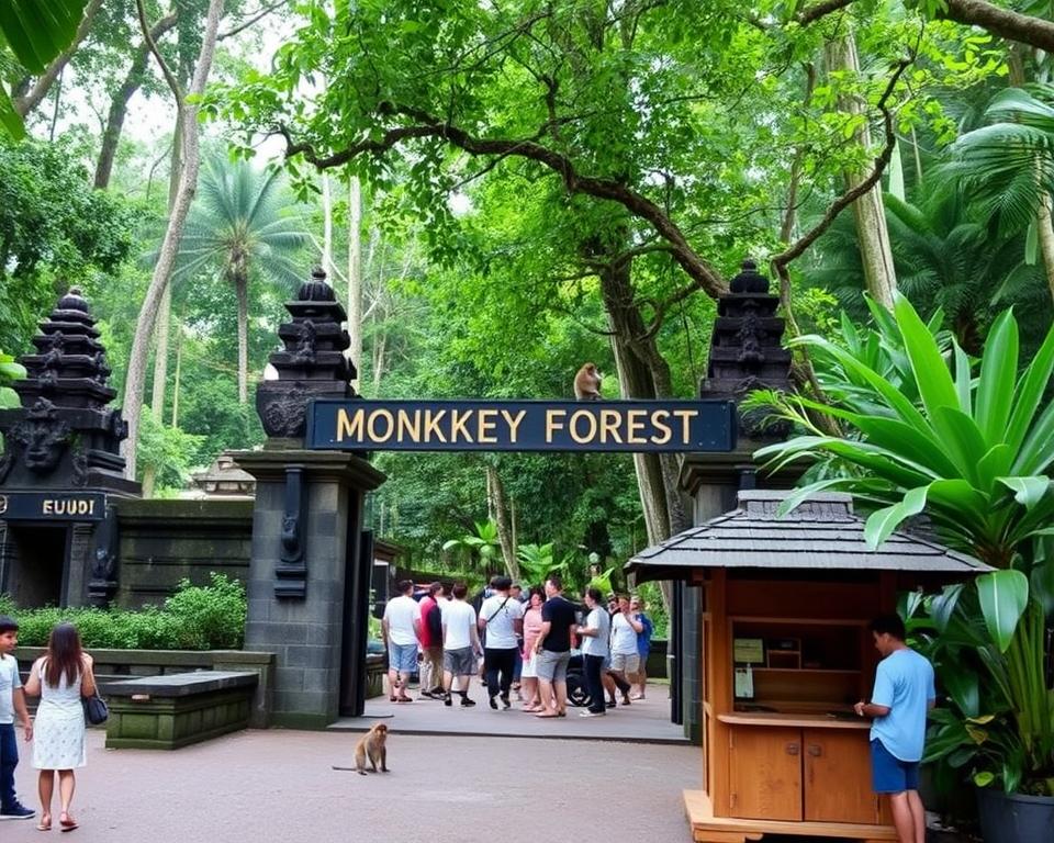 How much is the entrance fee to Ubud Monkey Forest?