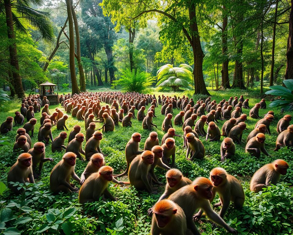 Long-tailed macaque numbers in Ubud