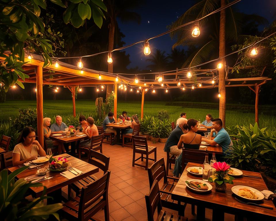 Restaurants offering Indonesian cuisine after dark