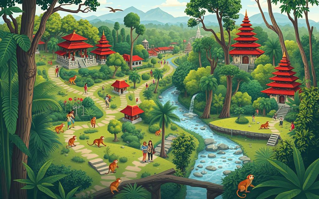 Sacred Monkey Forest Layout and Zones