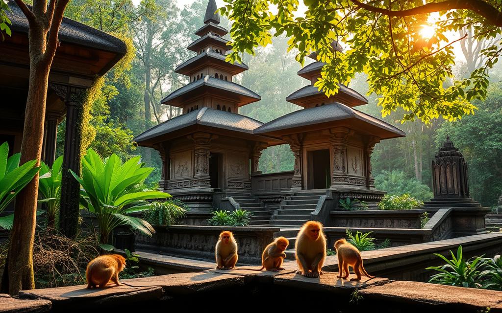 Sacred temples in Ubud Monkey Forest