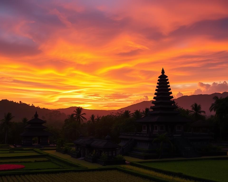 Sunset at Ubud's Temple