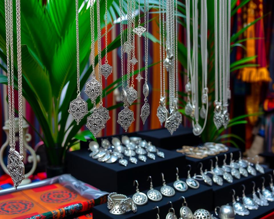 Ubud Art Market silver jewelry