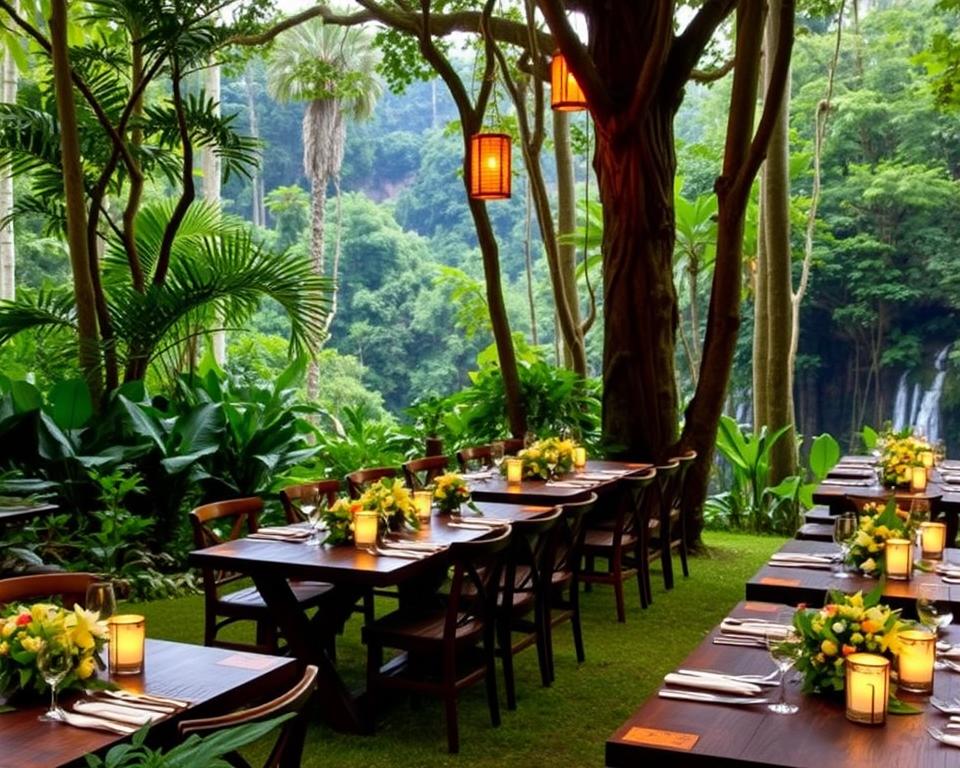 Ubud dining opportunities in rainforest ambiance