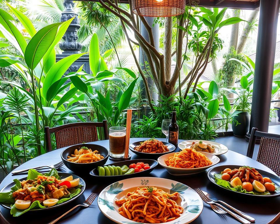 Ubud dining scene showcasing fusion cuisine