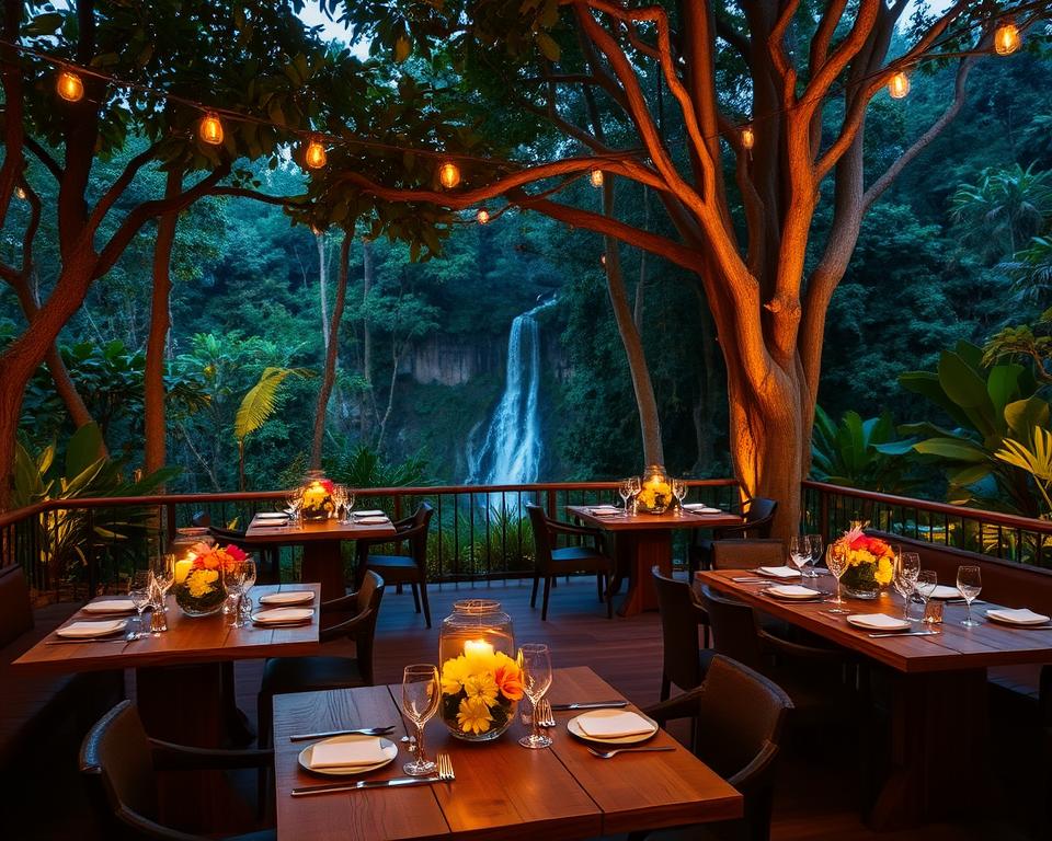 Ubud dining with rainforest views