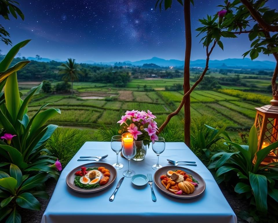 What are some romantic dining options in Ubud?