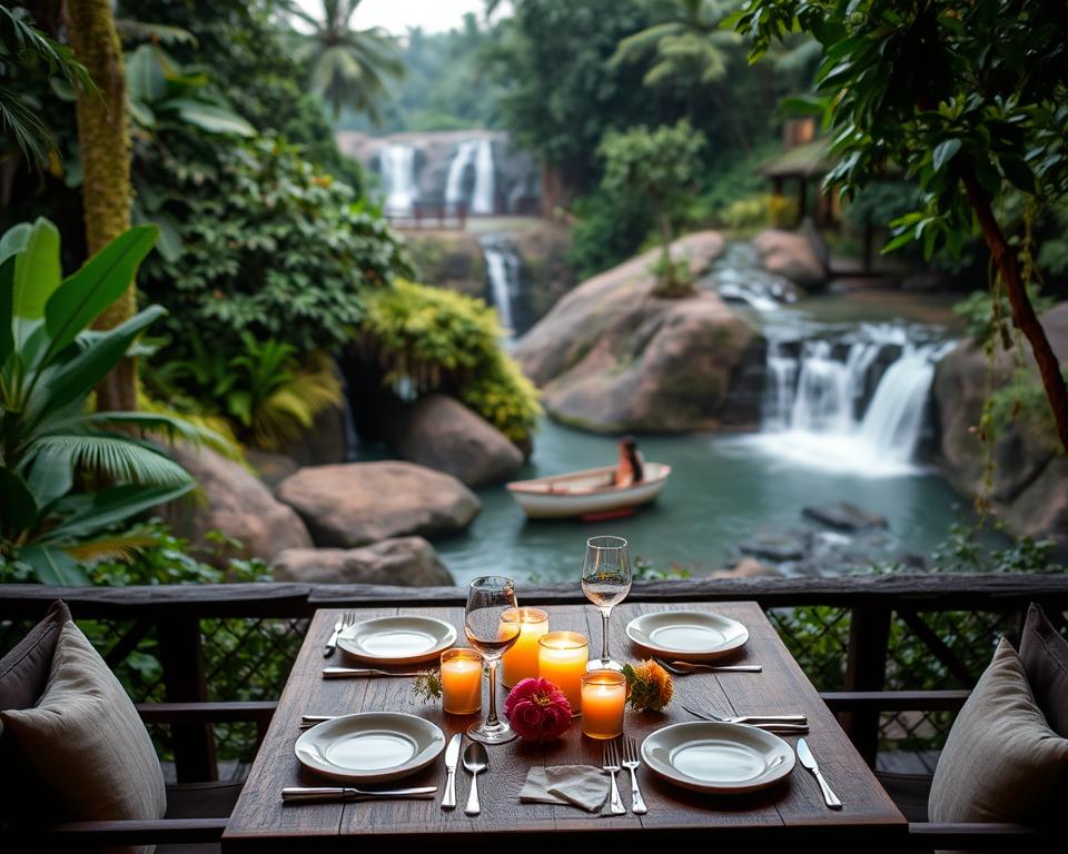 What are the most romantic restaurants near the Ayung River?