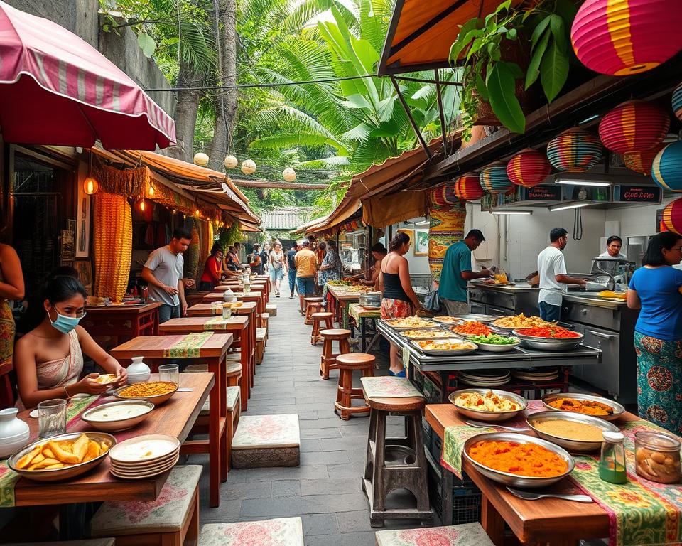 What are the top-rated Indian street food restaurants in Ubud?