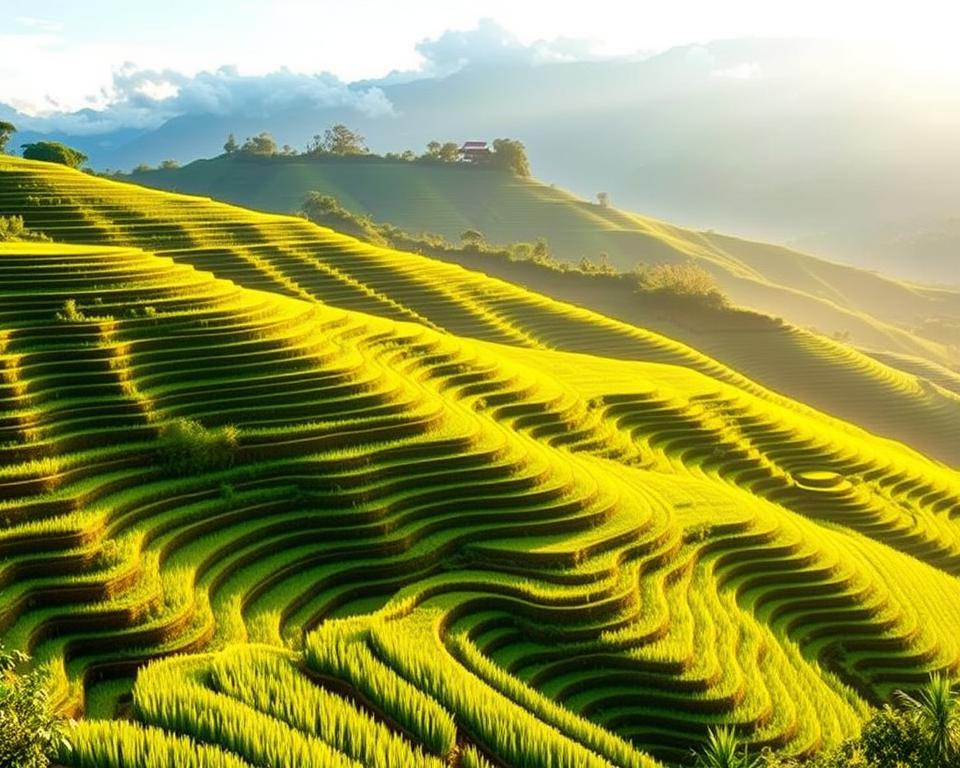 What is the best month to visit rice terraces in Bali?