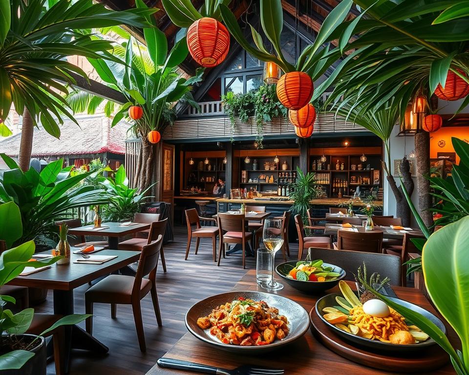 What restaurants in Ubud offer fusion cuisine?