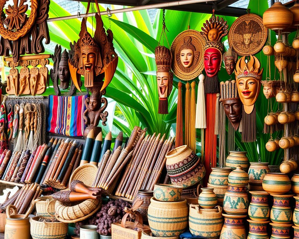 What types of souvenirs are popular at Ubud Art Market?