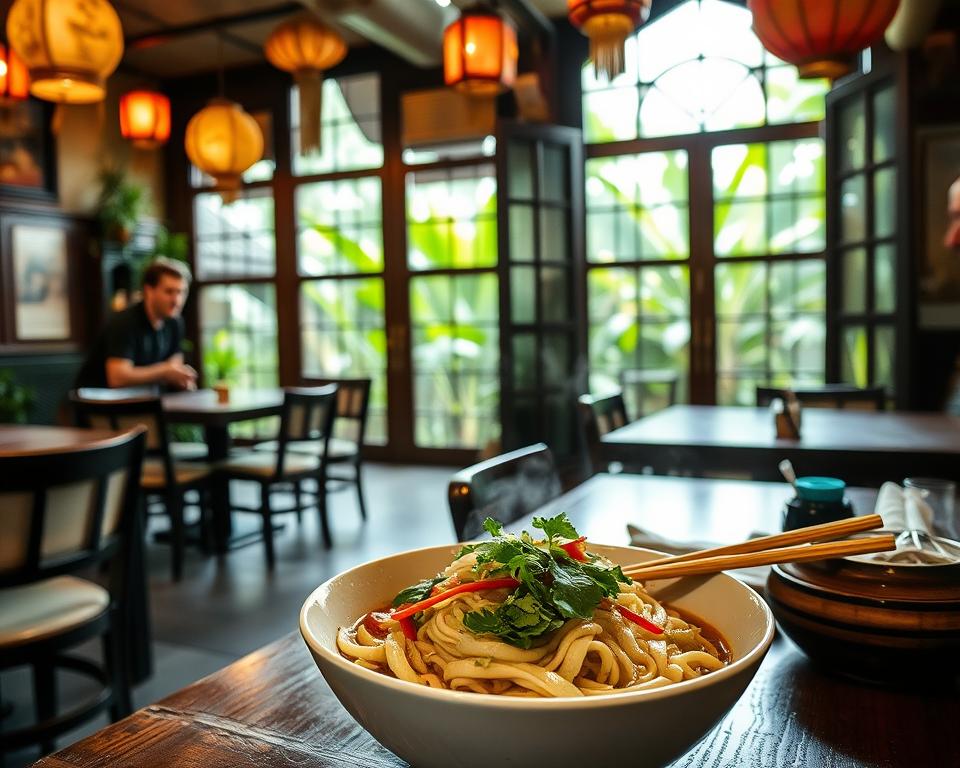 Which Chinese restaurant in Ubud is known for its noodles?