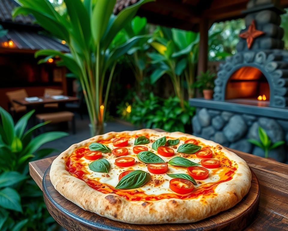 Which Italian restaurants in Ubud serve wood-fired pizza?