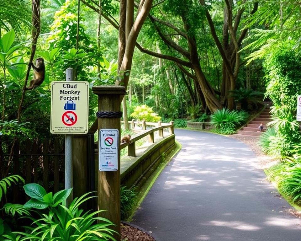 bag restrictions in Ubud Monkey Forest