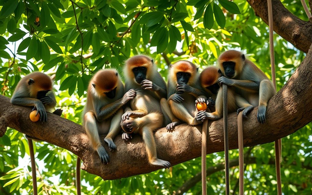 endangered long-tailed macaques