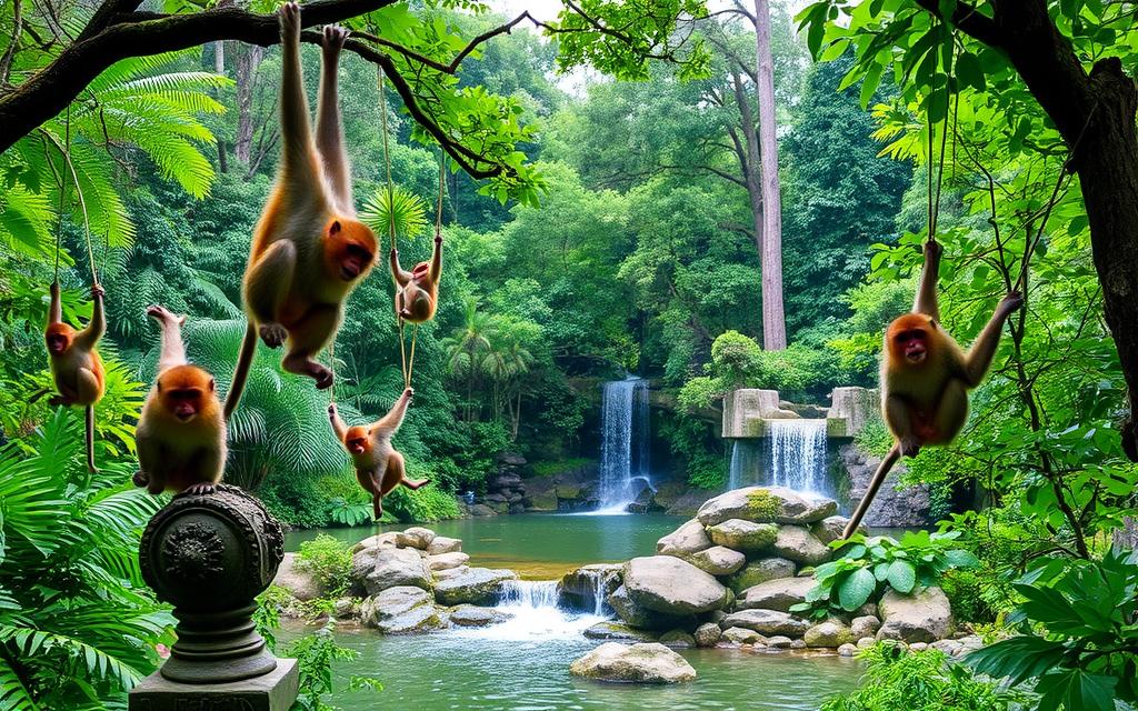 monkey watching in the Sacred Monkey Forest