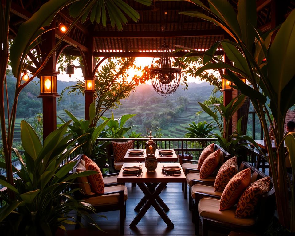 outdoor seating Ubud ambiance