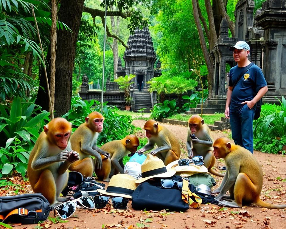 safeguarding belongings at monkey forest