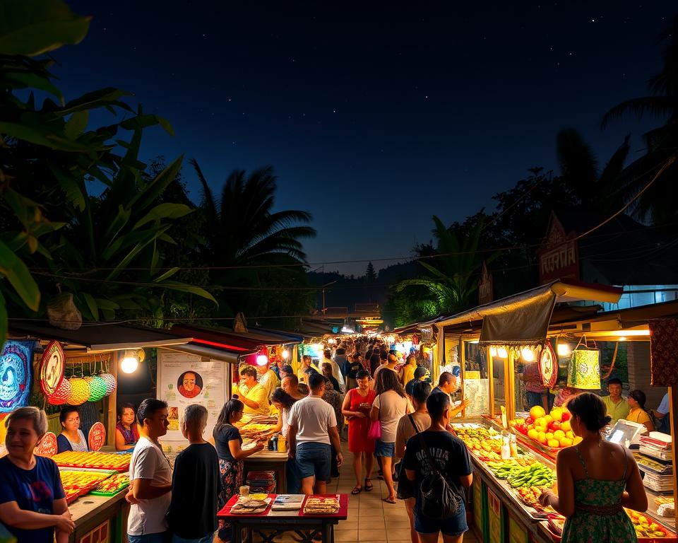 sayan night market sensory experience