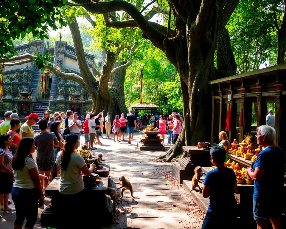 ubud monkey forest visitor participation