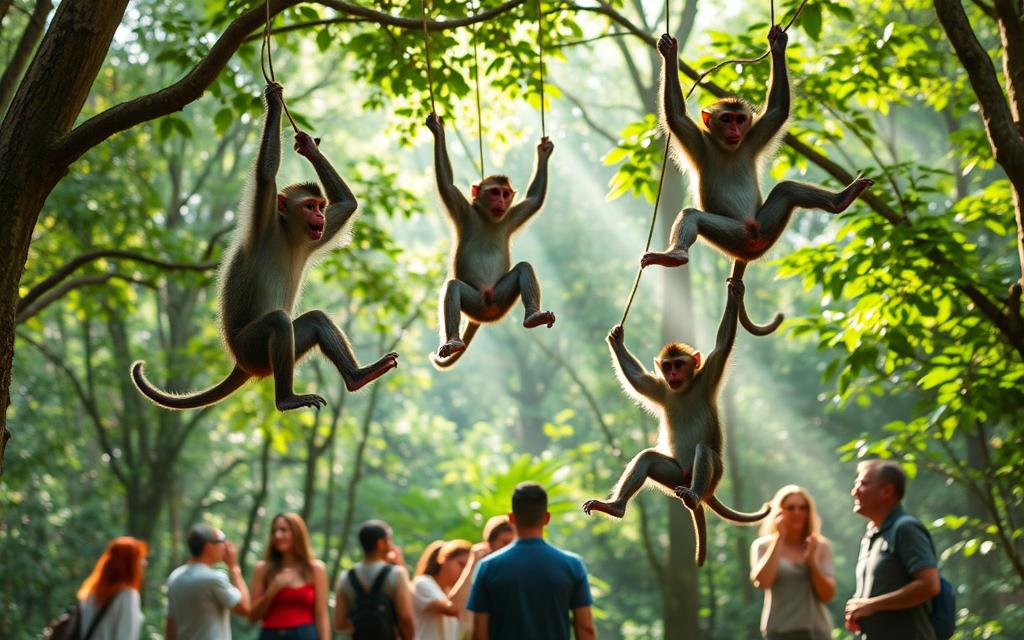 viral videos of monkeys in the Sacred Monkey Forest